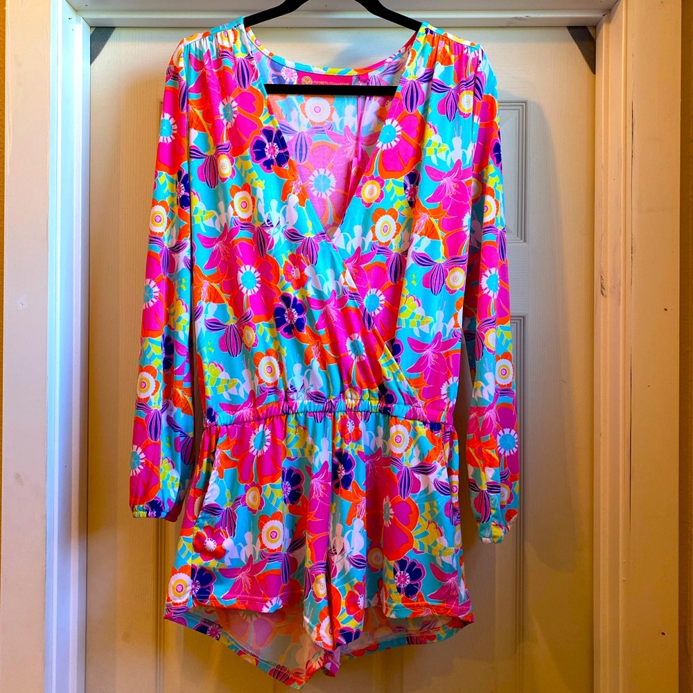 Macbeth Collection Retro Floral Print Romper